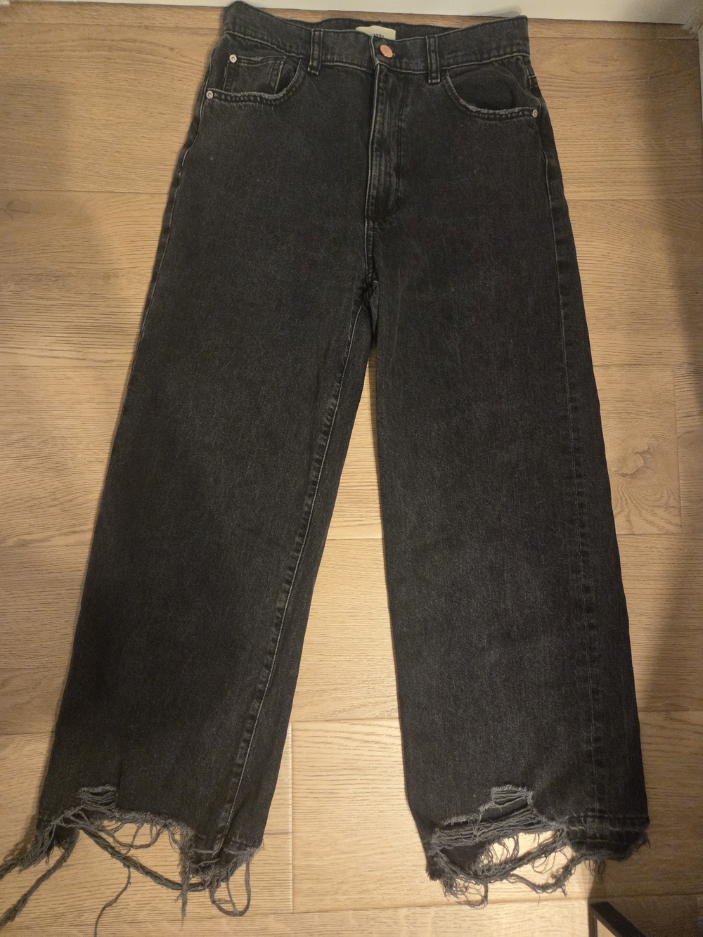 DL1961 Hepburn Wide Leg High Rise Jeans with Frayed Hem